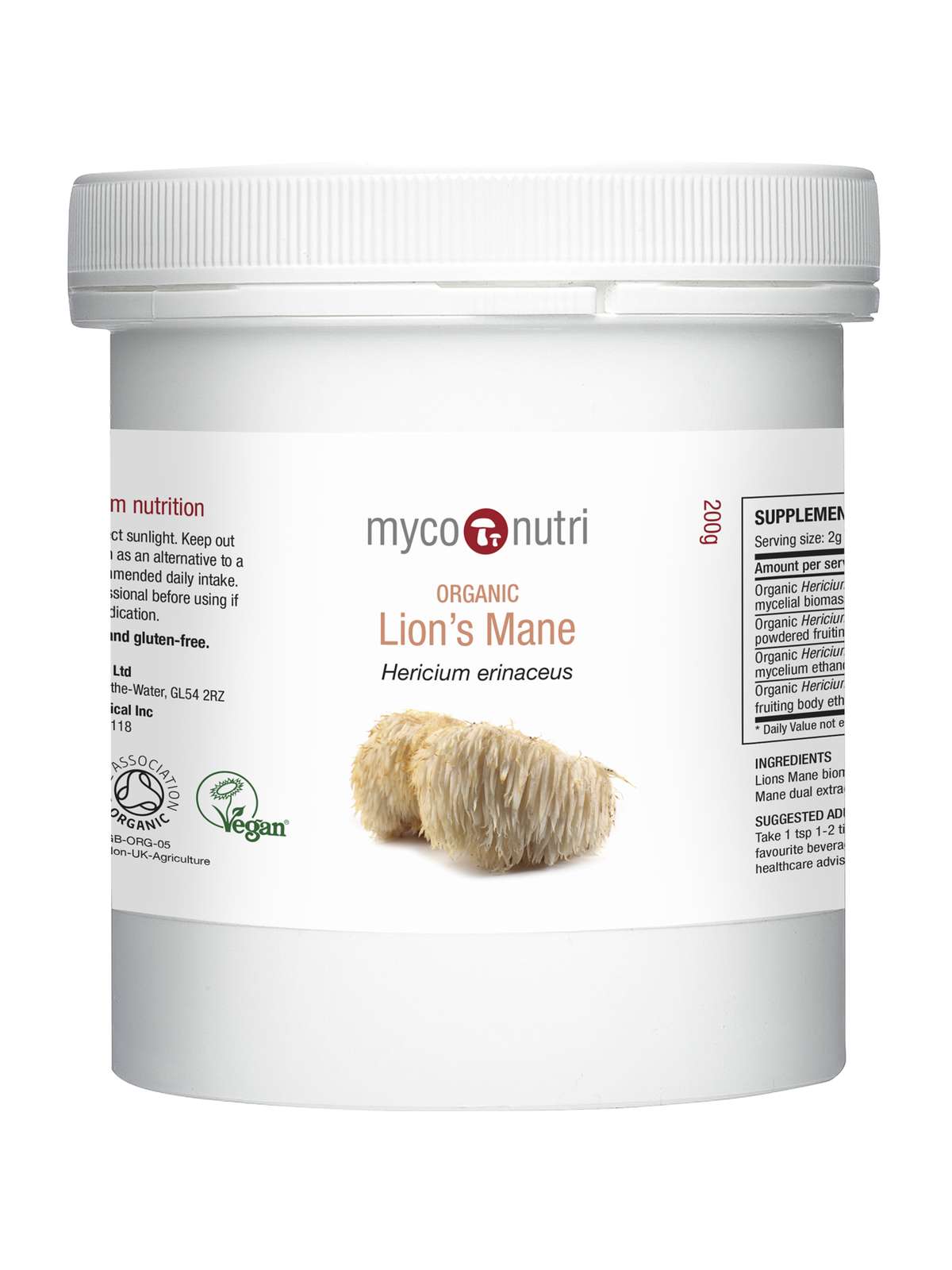 Myconutri Mushroom: Lions' Mane Powder organic